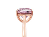 Rose gold Fancy Pink Princess  Solitaire Heart Prong Engagement Ring with Tapered Band_61