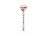 Rose gold Fancy Pink Princess  Solitaire Marquise Side Stone Prong Setting Ring_2