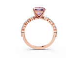 Rose gold Fancy Pink Princess  Solitaire Marquise Side Stone Prong Setting Ring_3