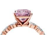 Rose gold Fancy Pink Princess  Solitaire Marquise Side Stone Prong Setting Ring_4