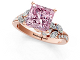 Rose gold Fancy Pink Princess  Solitaire Marquise Twist Band with Six-Prong Setting_1