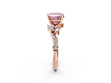 Rose gold Fancy Pink Princess  Solitaire Marquise Twist Band with Six-Prong Setting_2