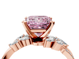 Rose gold Fancy Pink Princess  Solitaire Marquise Twist Band with Six-Prong Setting_4