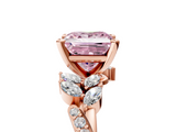 Rose gold Fancy Pink Princess  Solitaire Marquise Twist Band with Six-Prong Setting_5