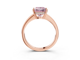 Rose gold Fancy Pink Princess  Solitaire Pavé Band Prong Setting Ring_3