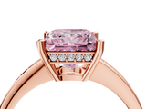 Rose gold Fancy Pink Princess  Solitaire Pavé Band Prong Setting Ring_4
