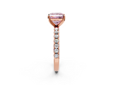 Rose gold Fancy Pink Princess  Solitaire Pavé Band with Four-Prong Setting_2