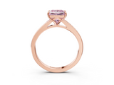 Rose gold Fancy Pink Princess  Solitaire Pavé Band with Four-Prong Setting_20