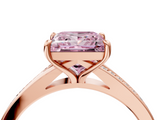 Rose gold Fancy Pink Princess  Solitaire Pavé Band with Four-Prong Setting_21