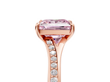 Rose gold Fancy Pink Princess  Solitaire Pavé Band with Four-Prong Setting_22