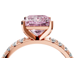 Rose gold Fancy Pink Princess  Solitaire Pavé Band with Four-Prong Setting_4