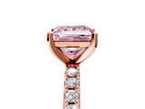 Rose gold Fancy Pink Princess  Solitaire Pavé Band with Four-Prong Setting_5