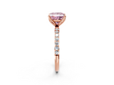 Rose gold Fancy Pink Princess  Solitaire Pavé Diamond Engagement Ring with Four-Prong Setting_36