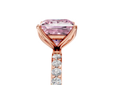 Rose gold Fancy Pink Princess  Solitaire Pavé Diamond Engagement Ring with Four-Prong Setting_39