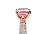 Rose gold Fancy Pink Princess  Solitaire Pavé Diamond Engagement Ring with Four-Prong Setting_5