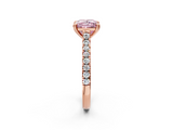 Rose gold Fancy Pink Princess  Solitaire Pave Diamond Engagement Ring with Prong Setting_2