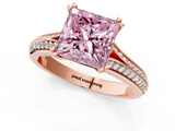 Rose gold Fancy Pink Princess  Solitaire Pave Split Shank Engagement Ring with Six-Prong Setting_1