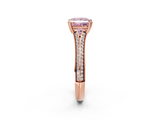 Rose gold Fancy Pink Princess  Solitaire Pave Split Shank Engagement Ring with Six-Prong Setting_2