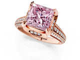Rose gold Fancy Pink Princess  Solitaire Pave Split Shank Ring with Four-Prong Setting_82