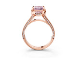 Rose gold Fancy Pink Princess  Solitaire Pave Split Shank Ring with Four-Prong Setting_84