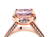 Rose gold Fancy Pink Princess  Solitaire Pave Split Shank Ring with Four-Prong Setting_85