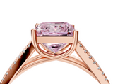 Rose gold Fancy Pink Princess  Solitaire Split Shank Pavé Diamond Engagement Ring_4