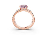 Rose gold Fancy Pink Princess  Solitaire Split Shank Pave Diamond Ring_27