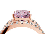 Rose gold Fancy Pink Princess  Solitaire Split Shank Pave Diamond Ring_28