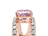 Rose gold Fancy Pink Princess  Solitaire Split Shank Pave Diamond Ring_29