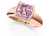 Rose gold Fancy Pink Princess  Solitaire Tension Set Diamond Ring with Wide Band_1