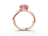 Rose gold Fancy Pink Princess  Solitaire Tension Set Diamond Ring with Wide Band_3