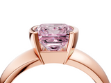Rose gold Fancy Pink Princess  Solitaire Tension Set Diamond Ring with Wide Band_4