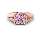 Rose gold Fancy Pink Princess  Solitaire Tension Set Diamond Ring