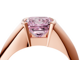 Rose gold Fancy Pink Princess  Solitaire Tension Set Diamond Ring_4