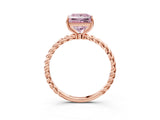 Rose gold Fancy Pink Princess  Solitaire Twist Band Ring with Four-Prong Setting_69