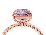 Rose gold Fancy Pink Princess  Solitaire Twist Band Ring with Four-Prong Setting_70