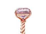 Rose gold Fancy Pink Princess  Solitaire Twist Band Ring with Four-Prong Setting_71