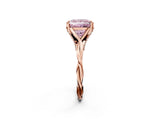 Rose gold Fancy Pink Princess  Solitaire Twist Band Six-Prong Setting 2