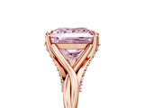 Rose gold Fancy Pink Princess  Solitaire Twist Band Six-Prong Setting 5