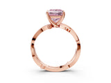 Rose gold Fancy Pink Princess  Solitaire Twist Band with Pavé Accents and Four-Prong Setting_24