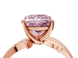 Rose gold Fancy Pink Princess  Solitaire Twist Band with Pavé Accents and Four-Prong Setting_25