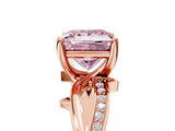 Rose gold Fancy Pink Princess  Solitaire Twist Band with Pavé Accents and Four-Prong Setting_26