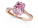 Rose gold Fancy Pink Princess  Solitaire Twist Band with Pavé Diamonds and Four-Prong Setting_52