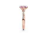 Rose gold Fancy Pink Princess  Solitaire Twist Band with Pavé Diamonds and Four-Prong Setting_53