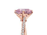 Rose gold Fancy Pink Princess  Solitaire Twist Band with Pavé Diamonds and Four-Prong Setting_56