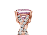 Rose gold Fancy Pink Princess  Solitaire Twist Band with Pavé Setting and Four-Prong Setting_5