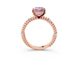 Rose gold Fancy Pink Princess  Solitaire Twisted Band Prong Set Engagement Ring_47