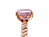 Rose gold Fancy Pink Princess  Solitaire Twisted Band Prong Set Engagement Ring_49