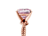 Rose gold Fancy Pink Princess  Solitaire Twisted Band with Bead Prong Setting_35