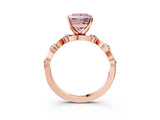 Rose gold Fancy Pink Princess  Solitaire Twisted Band with Prong Setting 4